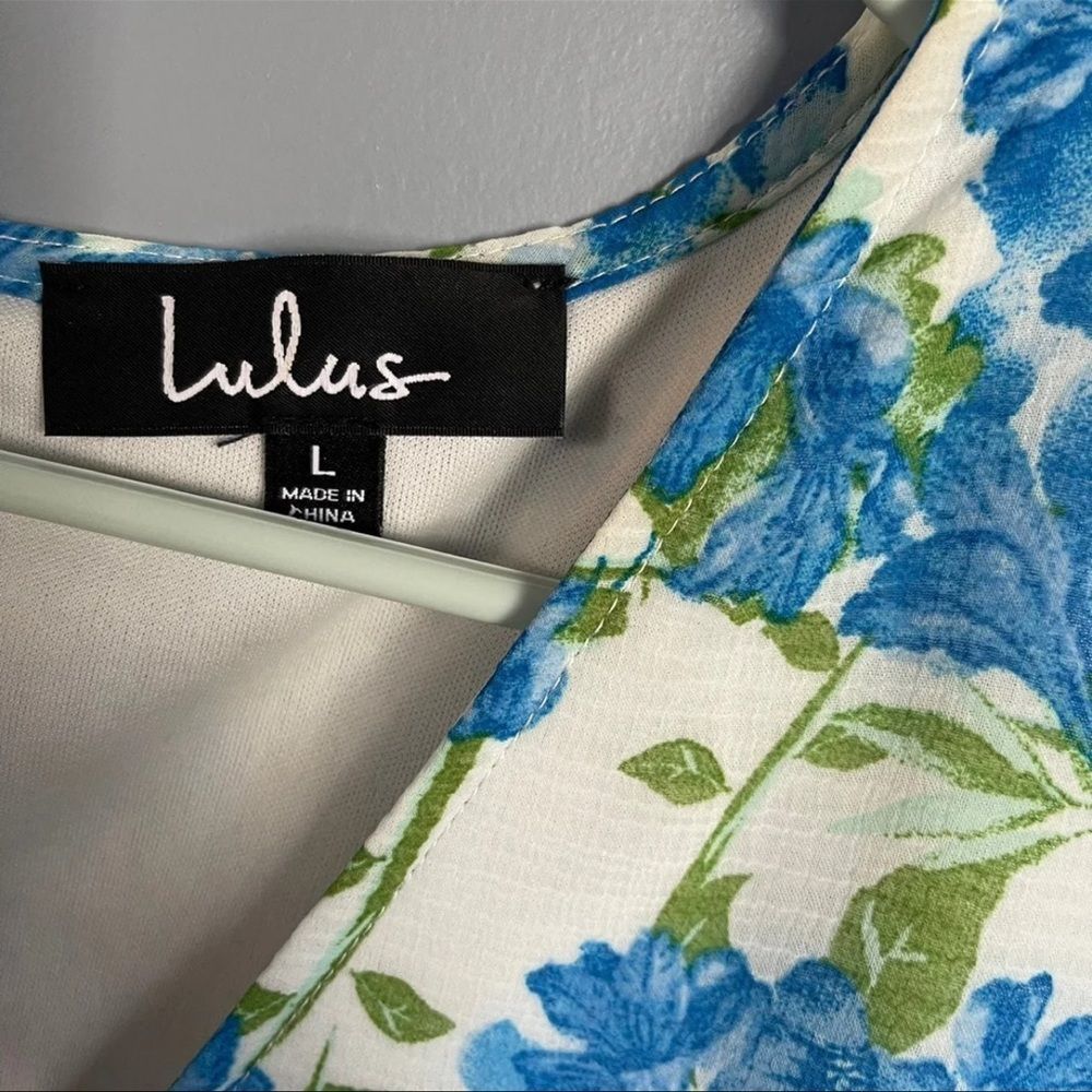 Lulus womens Spring Floral Print Ruffled Mini Dress - Picture 4 of 4
